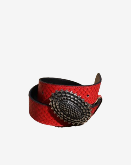 Vintage Buckle Red Belt