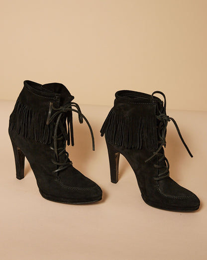 Fringed Suede Boots