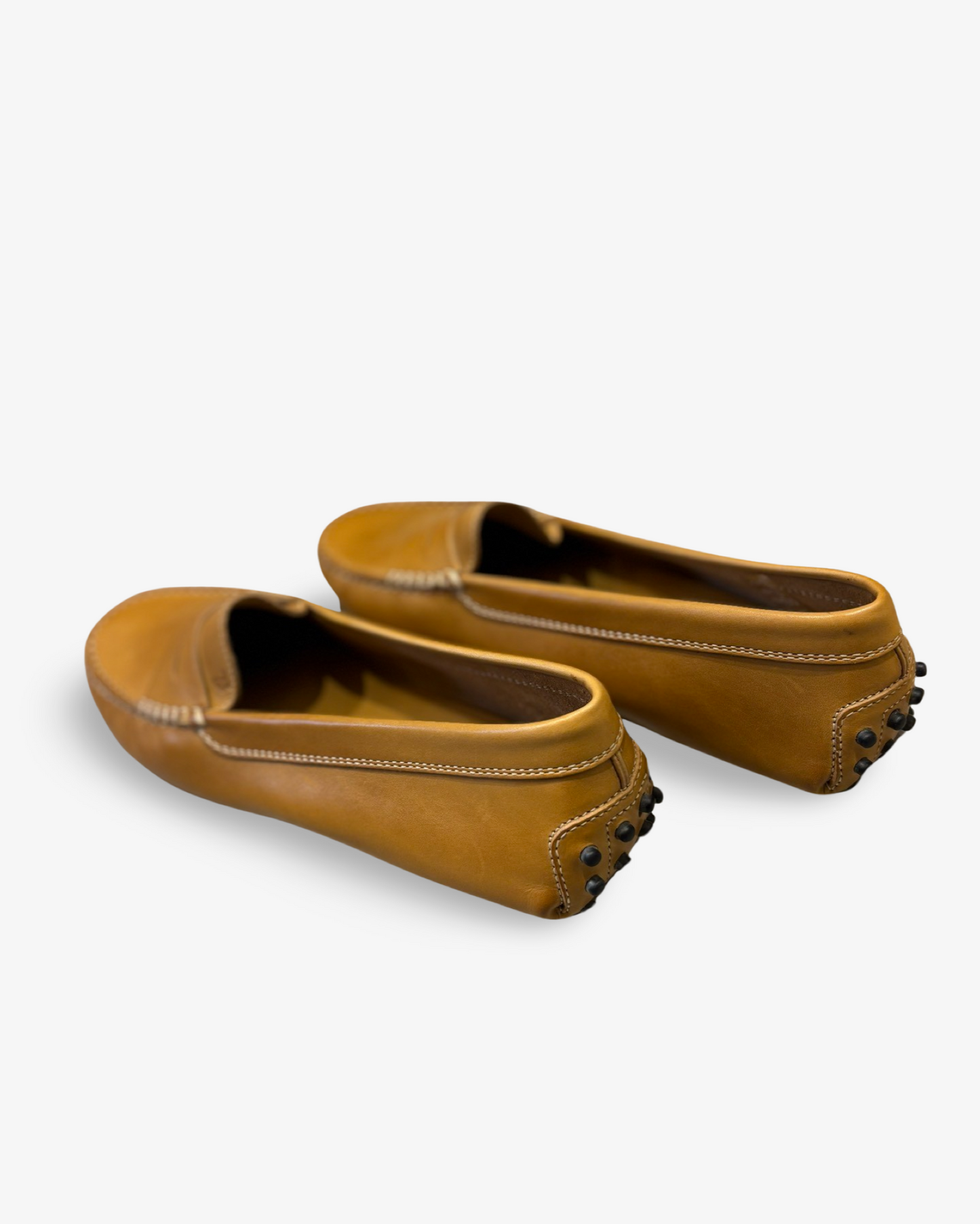 Light Brown Gommino Driving Loafers Shoes in Leather