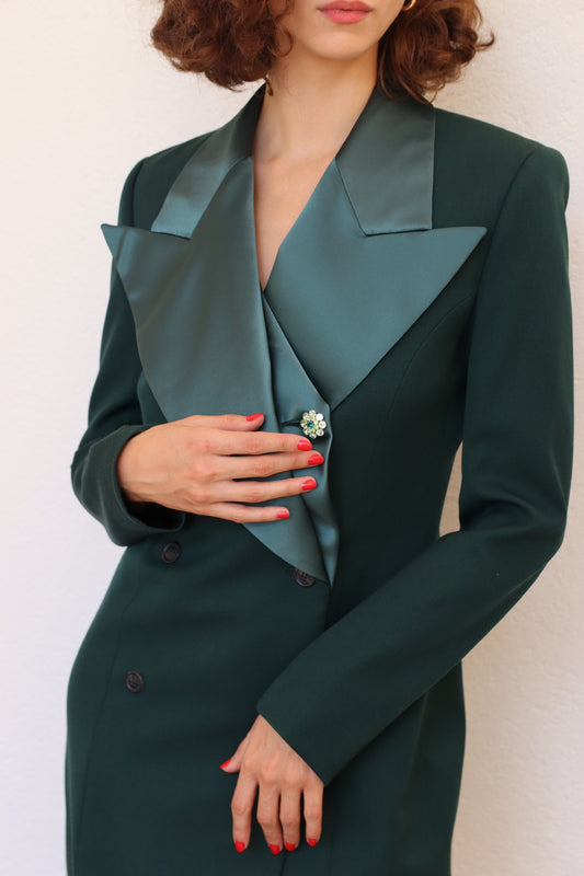 Y Project Green Satin Blazer