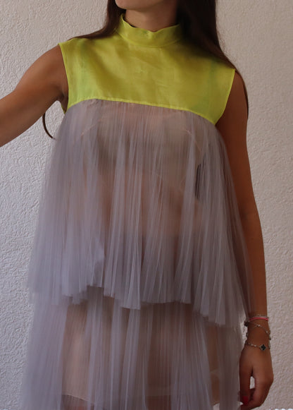 Anise Yellow and Lilac Tulle Dress