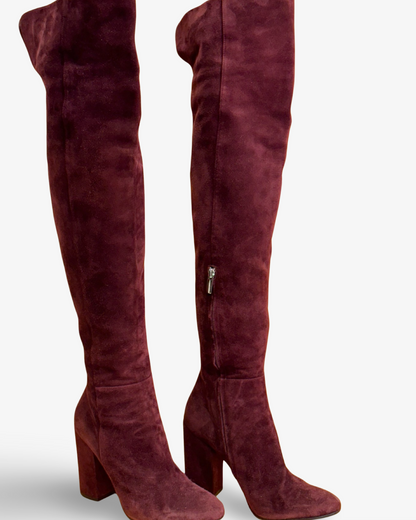 Gianvito Rossi Burgundy Suede Boots