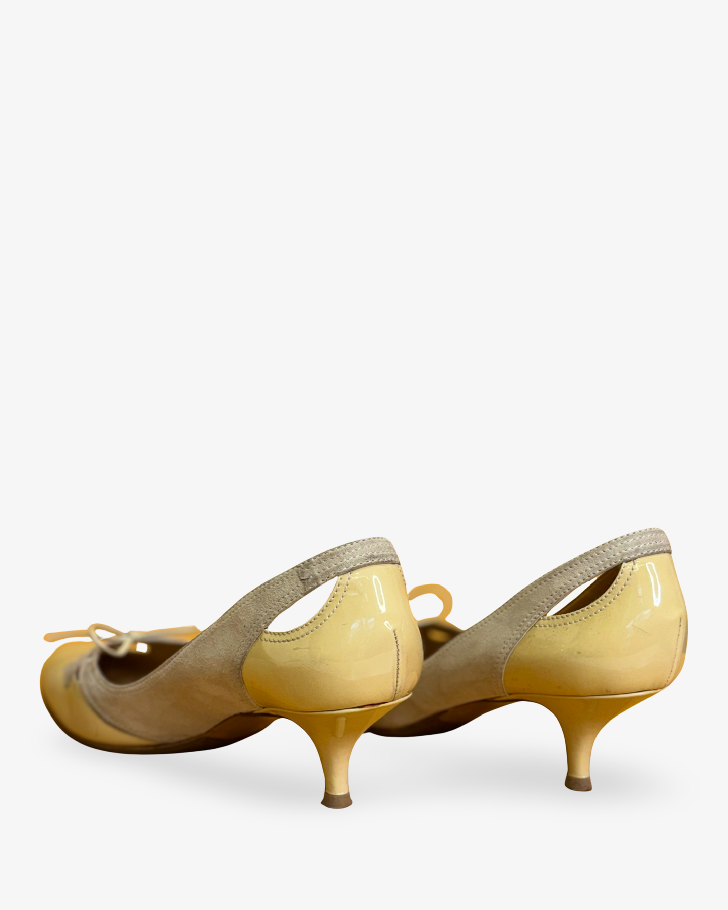 Yellow and Beige Pumps